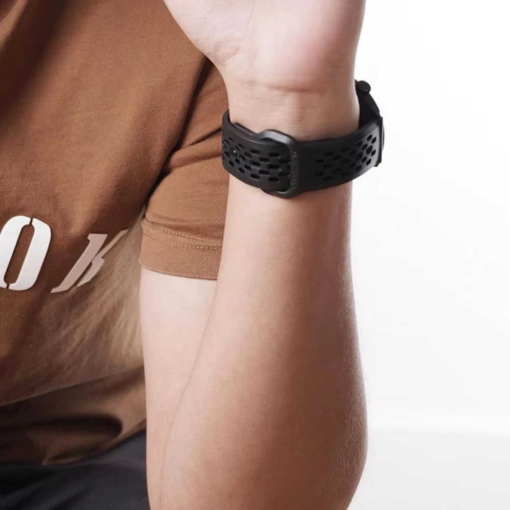 Breathable Silicone Sport Watch Band - 22mm Watch Strap