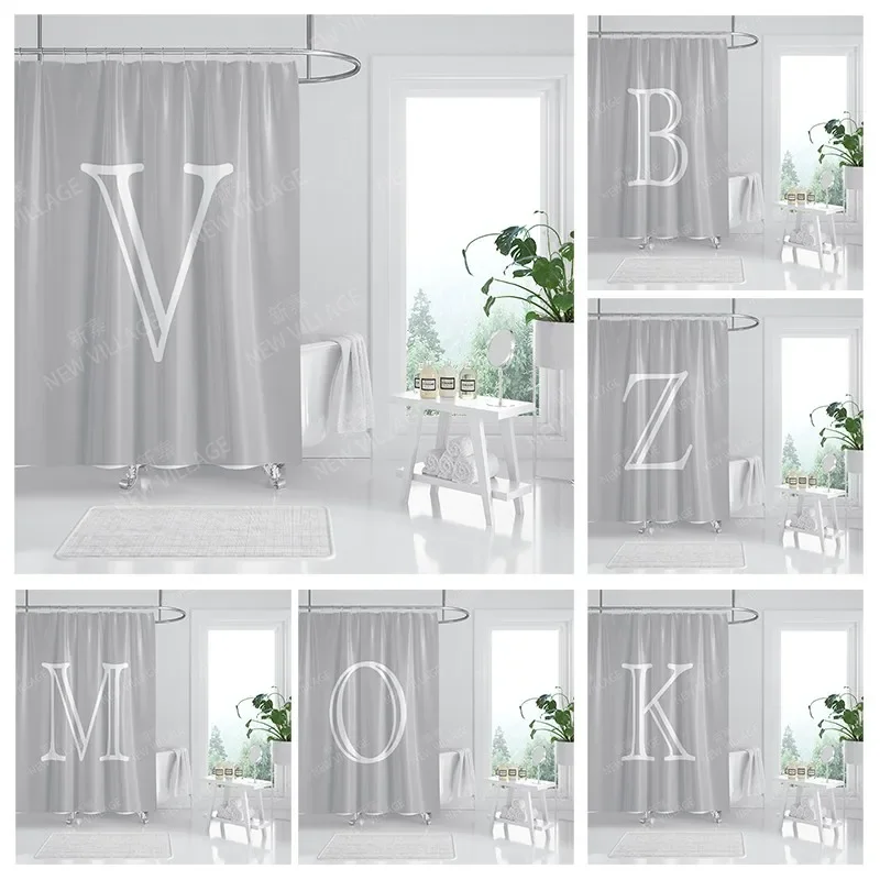 

Waterproof fabric shower curtains Bathroom curtain accessories Bath curtain for shower 180x200cm 240*200 letter boho decoration