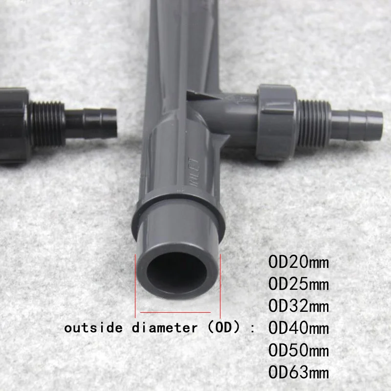 UPVC Jet Device Plastic Pipe Water Injector Irrigation Venturi Fertilizer Injectors Device Garden Water Tube 1PCS