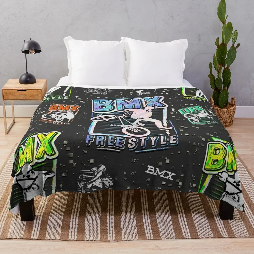 

Colorful Bmx Apparel Bmx Freestyle Throw Blanket Fluffy Softs Weighted Softest Soft Blankets
