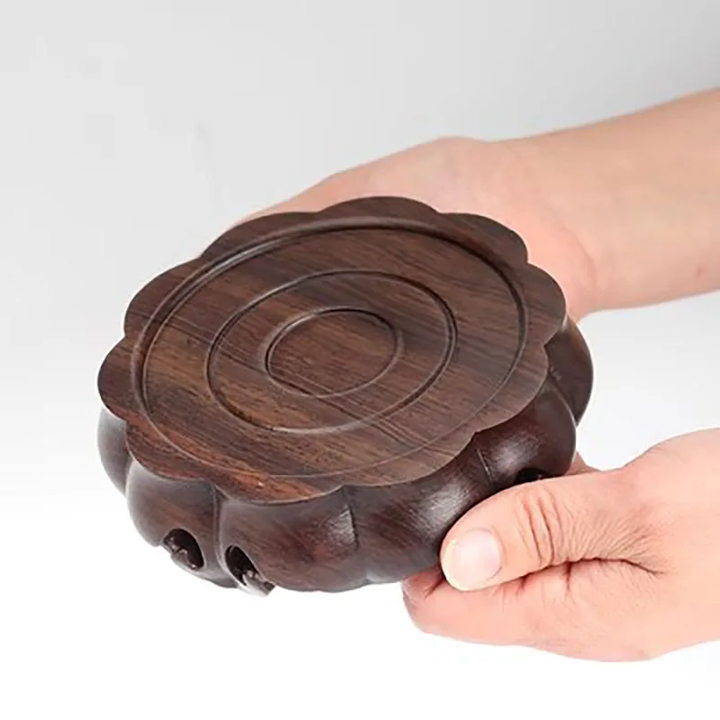 Vase Buddha Statue Base, Circular Base, Solid Wood, strange Stone, Bonsai Decoration, Whole Material, Log Wood Carving