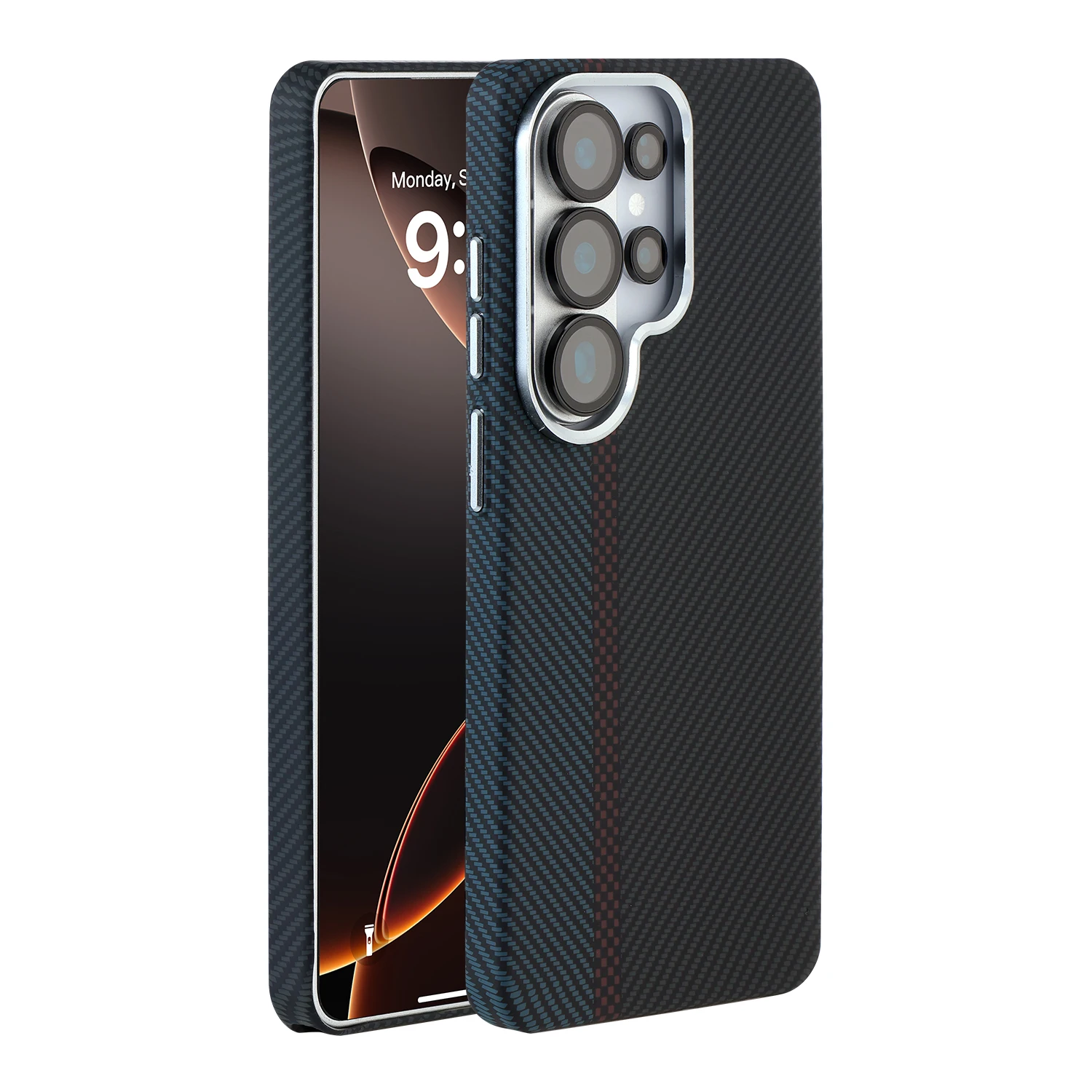 Luxurious Carbon Fiber Magnetic Armor Case with Wireless Charging Compatibility & Shockproof Protection