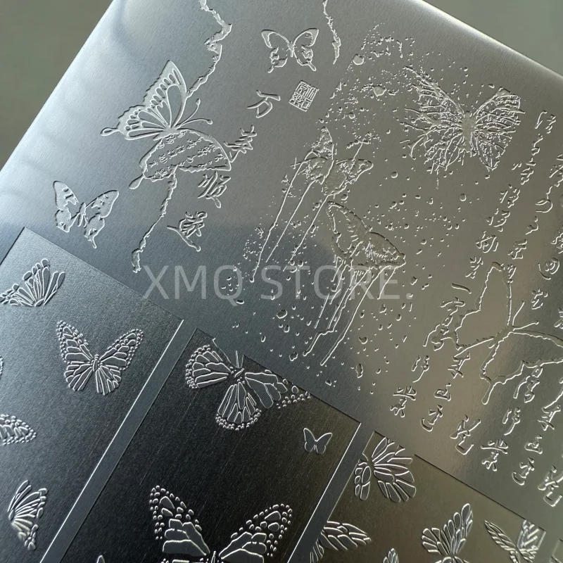 XMQ 네일 아트 스탬핑 플레이트 나비 템플릿 꽃 이미지 플레이트