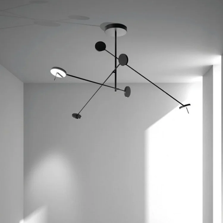 Modern Multi Heads LED Chandeliers Rotatable Minimalist Hanging Lamps Living Dining Room Home Restaurant Decor Light Fixtures