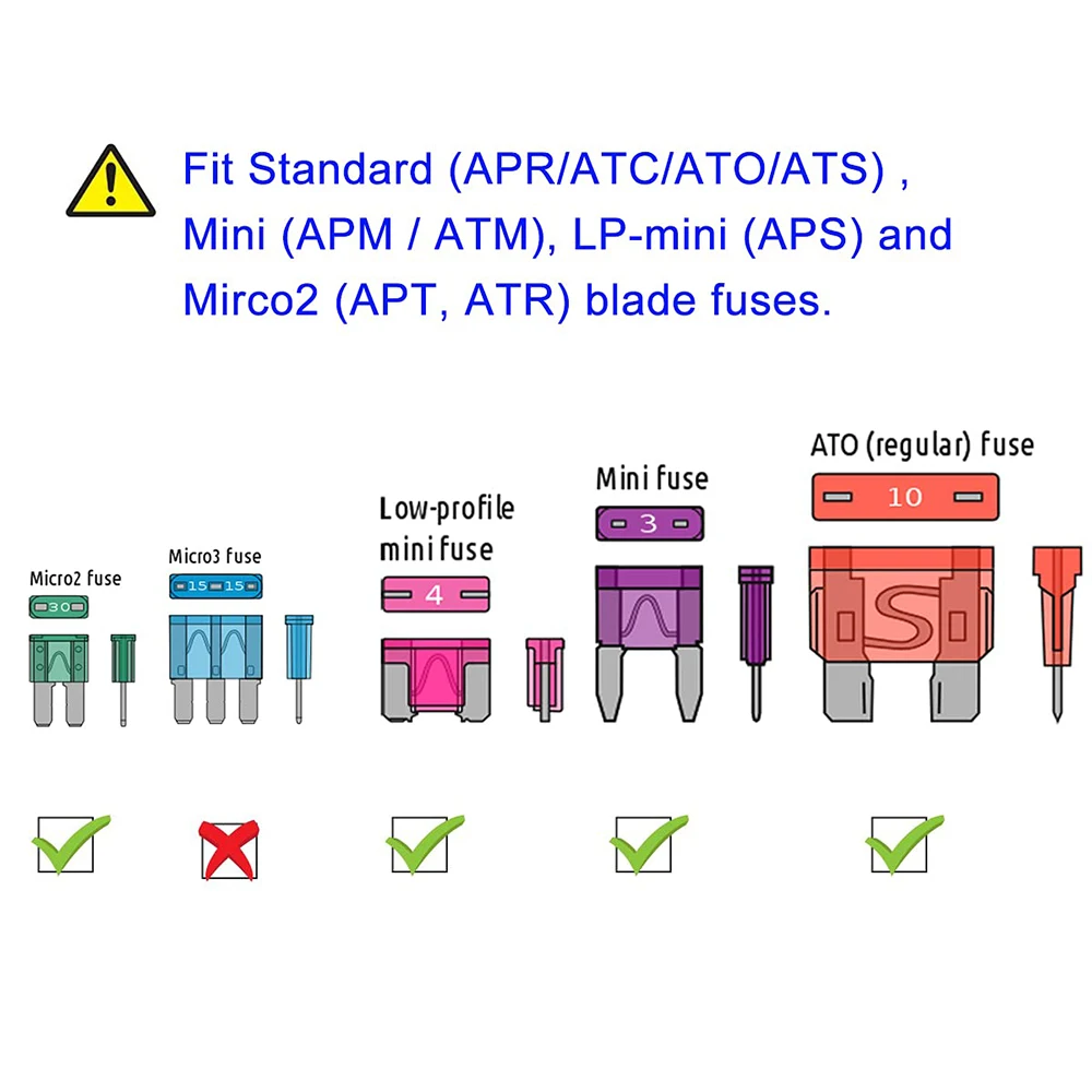 Confezione Da 12 Fusibili Per Auto Da 12 V, Standard, Mini, Micro2 E A - Foto 2