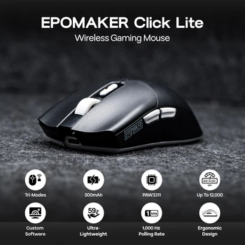 EPOMAKER Click Lite Wired/BT/2.4GHz Wireless Gaming Mouse PAW3311 Sensor with 800 to 24000 DPI 500mAh Battery for PC/Mac/Linux 2