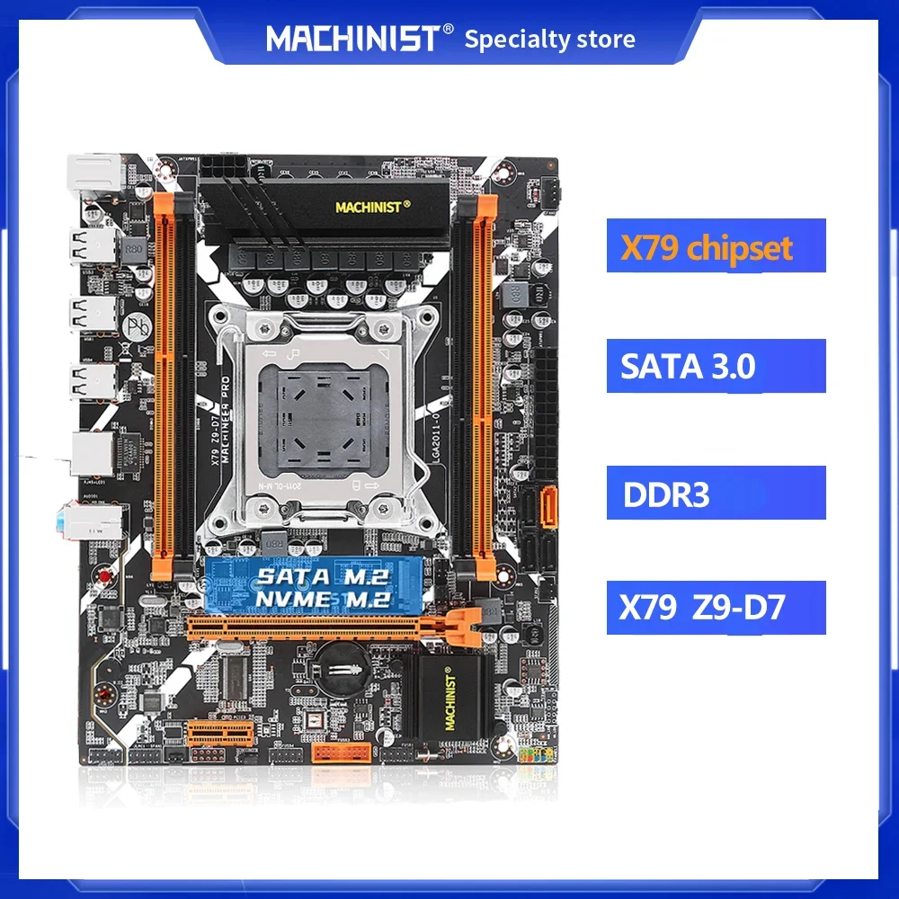 

MACHINIST X79 материнская плата LGA 2011 CPU поддержка Xeon E5 V1 V2 процессор DDR3 ECC или без ECC RAM память M.2 NVME NGFF X79