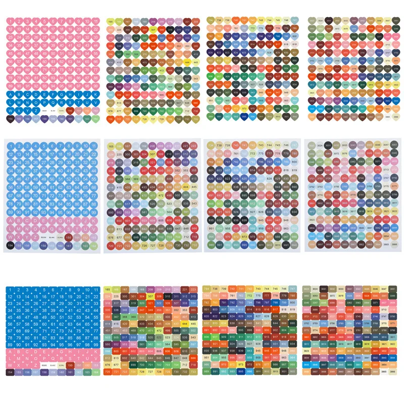 Color Number Stickers, Diamond Dot Number Stickers 447 Labels for Storage  Containers Diamond Painting Number Stickers Multi-Colors Apply to Diamond