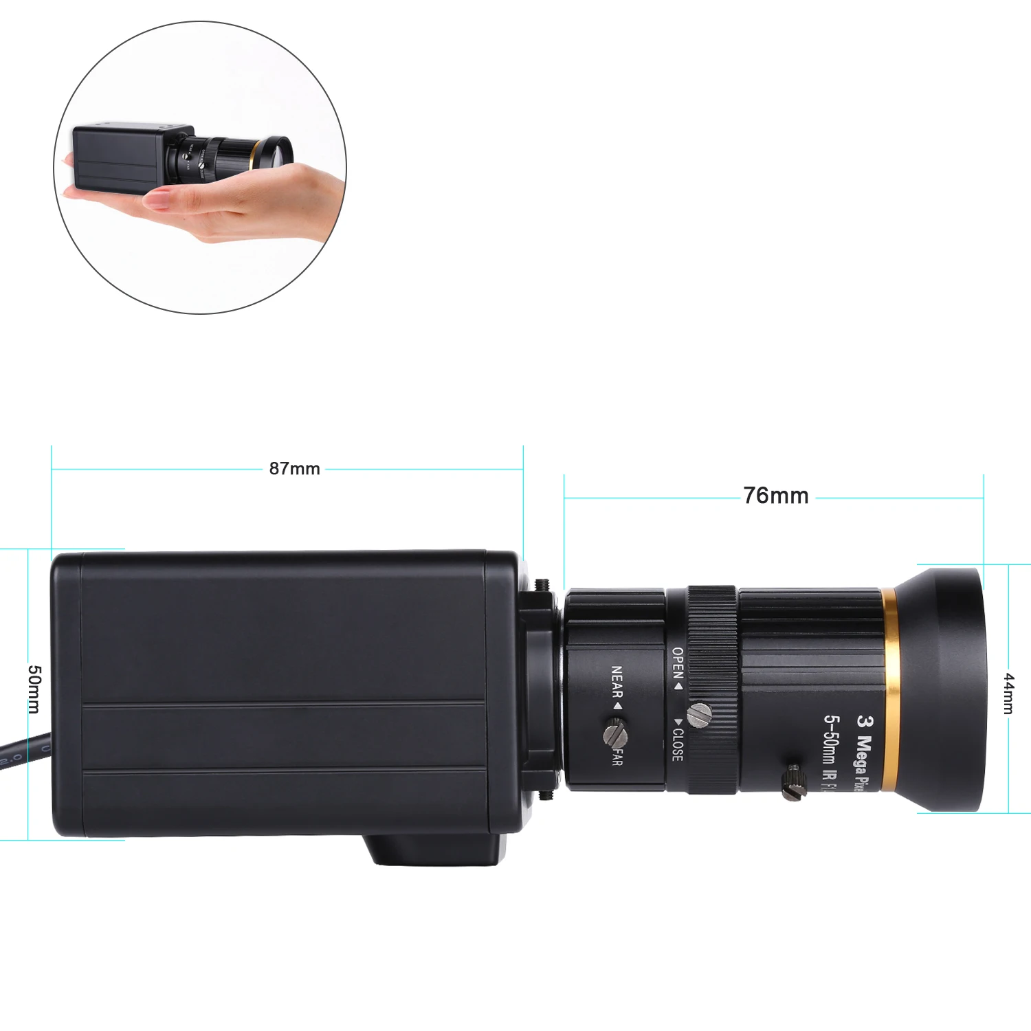 4K HD Camera Computer Camera Webcam 8 Megapixels 10X Optical Zoom 60 Degree Wide Angle Manual Focus Auto Exposure for Conference
