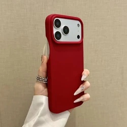 Ultra Slim Candy Color Silicone Lightweight Borderless Matte Phone Case - iPhone 17 Pro (Wine red)