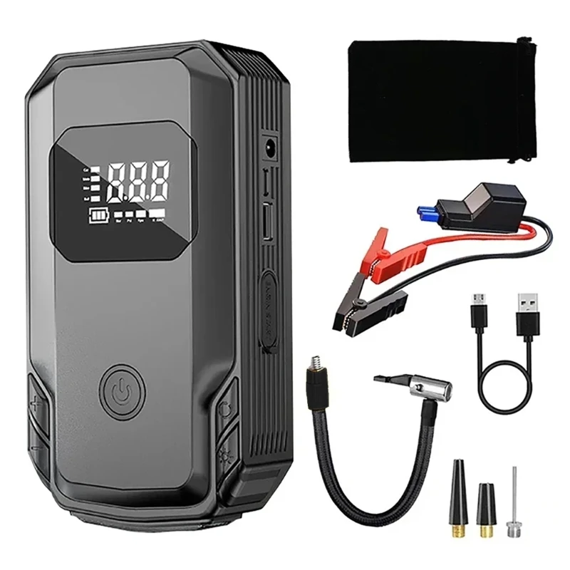 Car Emergency with Tire Inflator Tool Car Tire & Jump Starter