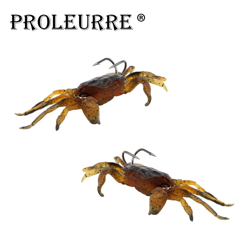 

Proleurre 1pcs Crazy Crab Flapper Fishing Lures 80mm 34.5g Fishing Lure Soft Silicone Baits Shrimp Bass Peche Fishing Tackle