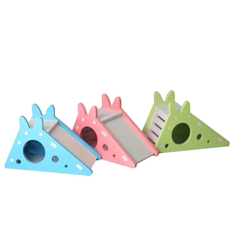 Bird Slide Toy Hamster Hideout House Parrot Cage Accessories Guinea Pig Wooden Cave Slide with Stairs Toy Small Pet Supplies images - 6