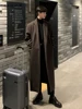 Mauroicardi Autumn Winter Long Casual Brown Black Soft Thick Warm Woolen Coat Men Sashes Luxury Designer Plus Size Overcoat 5XL 1