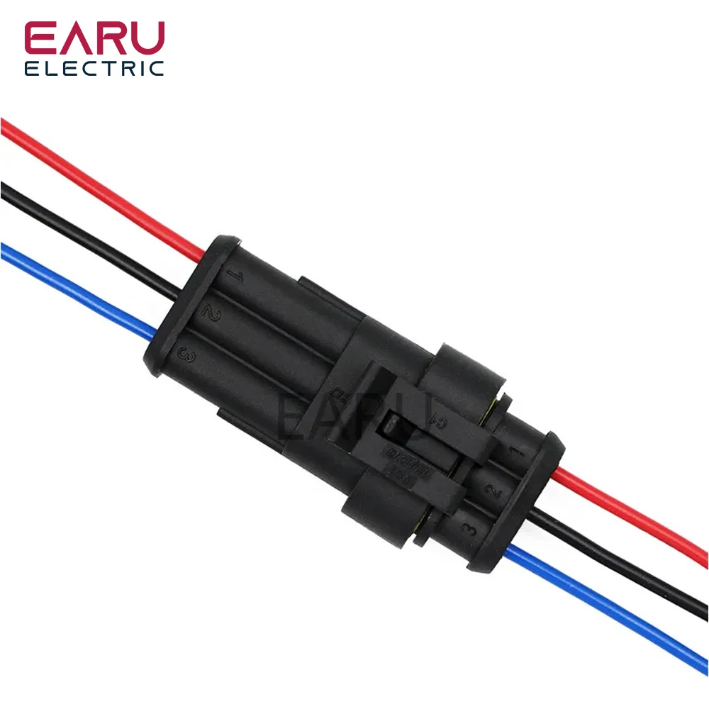 Electrical connectors AMP 1P 2P 3P 4P 5P 6P Way Waterproof Auto Male Female Plug with Wire Cable harness for Car Motorcycle 1set