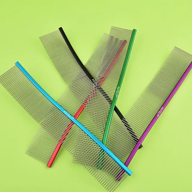 22cm S-shaped Pet Rainbow Comb Cat Grooming Comb Stainless Steel Dog Comb Dense Teeth Cleaning Brush Hair Removal Pet Supplies 4