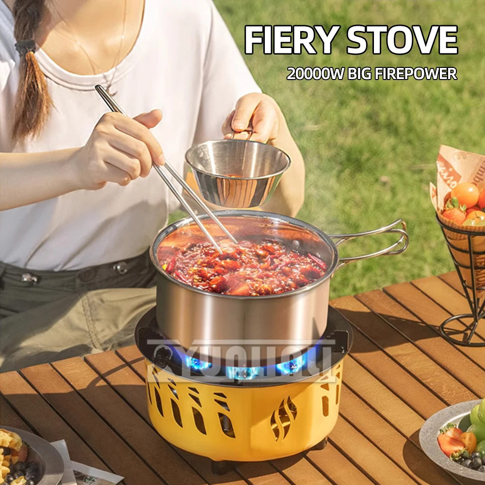7-hole Fierce Fire Stove, Portable Windproof Gas Stove, Camping Car Outdoor Cooking Utensils