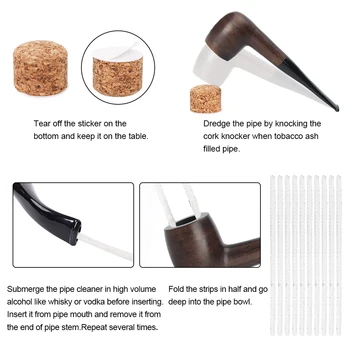 Old Fox Black Sandalwood Tobacco Pipe Set Accessories 9MM Filter Solid Wood Dry Ebony Smoking Pipe Gold Ring With 10 Tools Kits 4