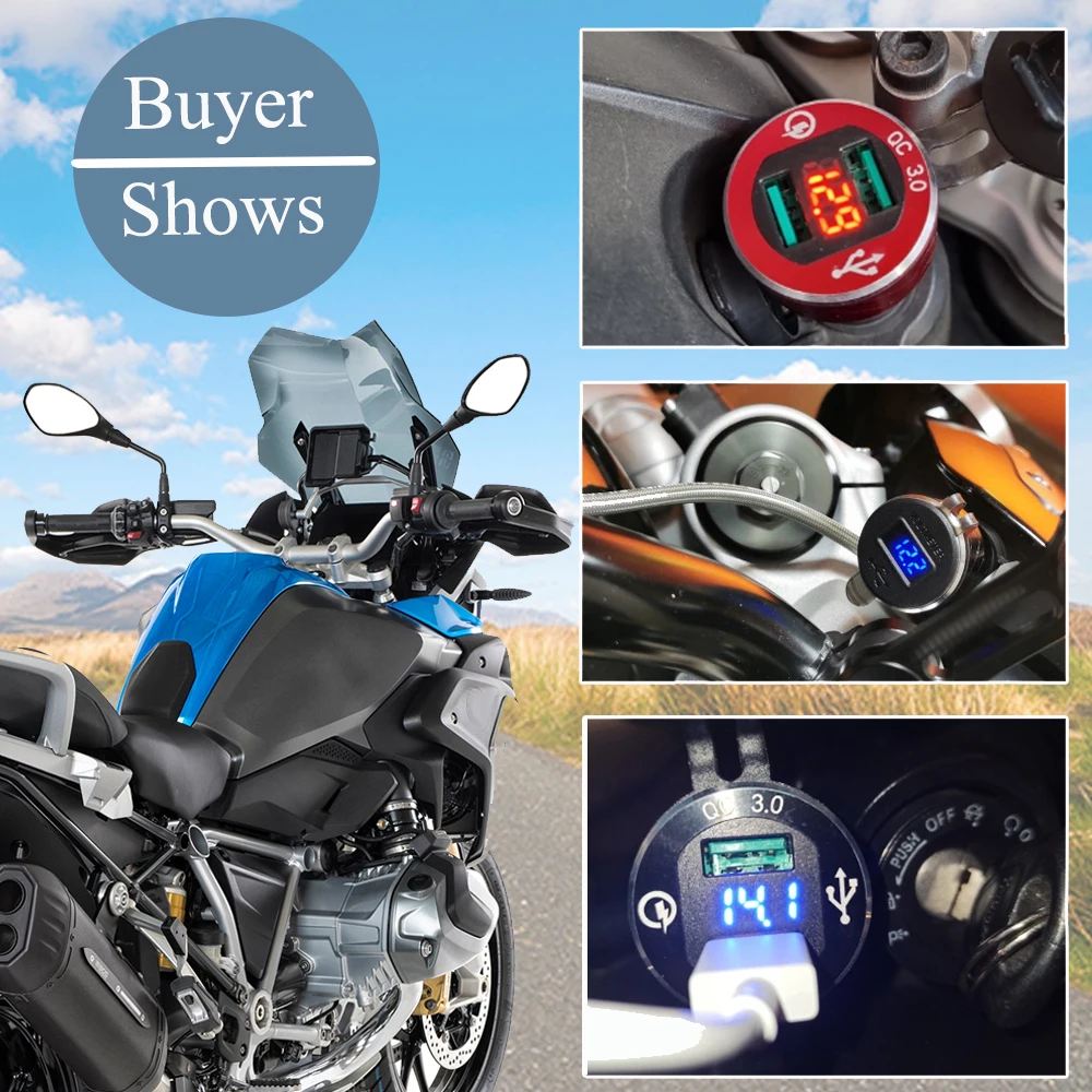 빈티지 오토바이를 위한 황동 페트콕 연료 탭 1개, 구리 밸브 1인치 G1/4, 사이즈 8인치-1인치, 4인치 8 오토바이 C타입 듀얼 USB 충전기, BMW F800GS F650GS F750GS R1200GS R1250GS R1200RT F850GS C600 DIN 헬라 소켓용 액세서리