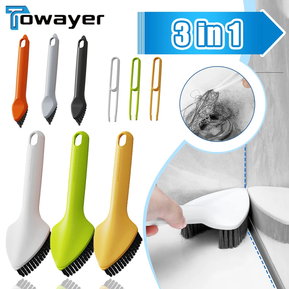 

3in1 Crevice Cleaning Brush Kitchen Toilet Tile Joints Dead Angle Hard Bristle Grout Gap Cleaner Brushes For Shower Floor Line