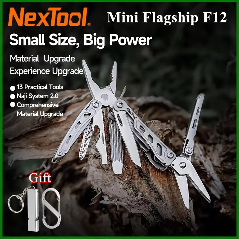 NexTool Keychain Mini Flagship F12 Folding Multi Tool 13 In 1 Screwdriver Pliers File Ruler Bottle Opener Scissors EDC Hand Tool