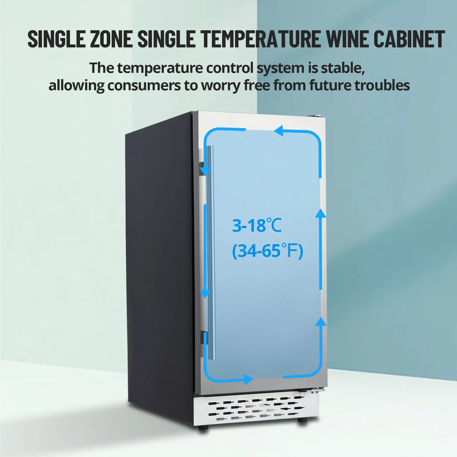 15 Inch Outdoor Beverage Fridge Weather Proof Stainless Steel Cooler,80 Cans Under Counter Built-In or Freestanding Beer Fridge 3