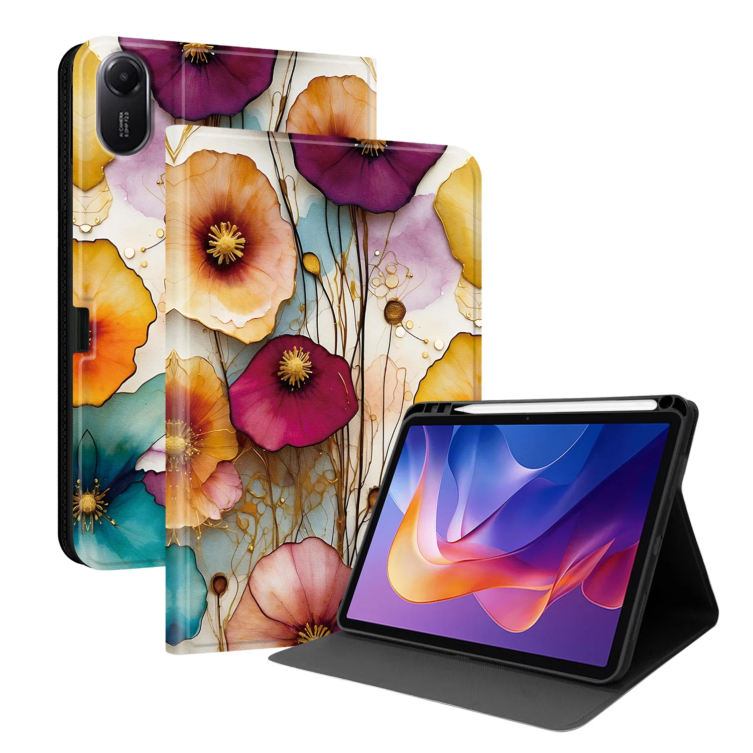 Premium Tablet Stand Cover with Pencil Holder - Universal Fit