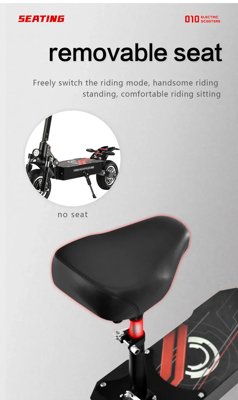 BOYUEDA Q7Pro Elektroroller 10 Zoll Erwachsenen E-Scooter mit 52V19AH Akku Geräuscharme Reifen Faltbar Doppelantrieb – Detail 12