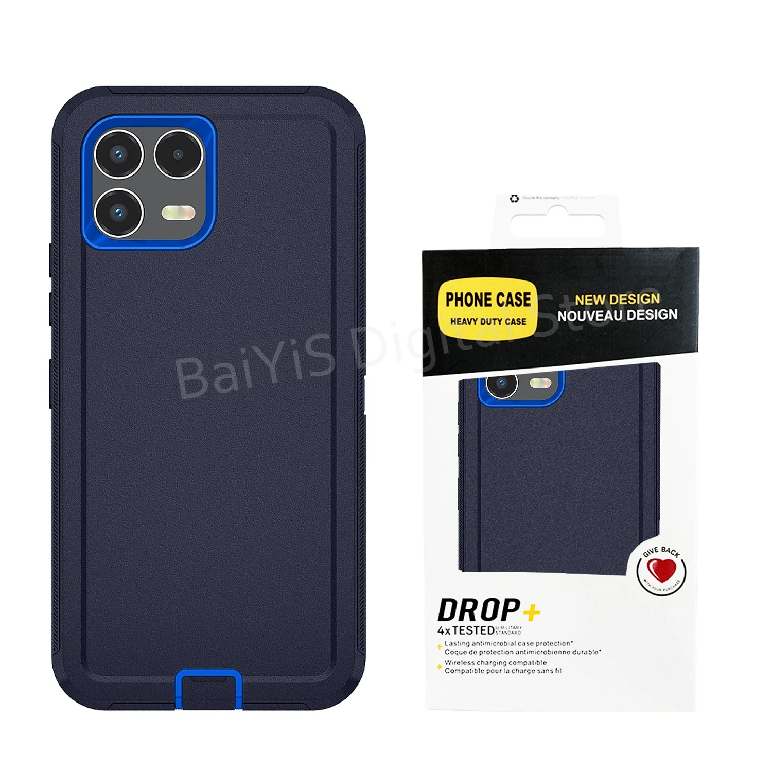 Durable Heavy Duty Hybrid Defender Phone Case - 3-Layer Armor Shockproof Protective Cover