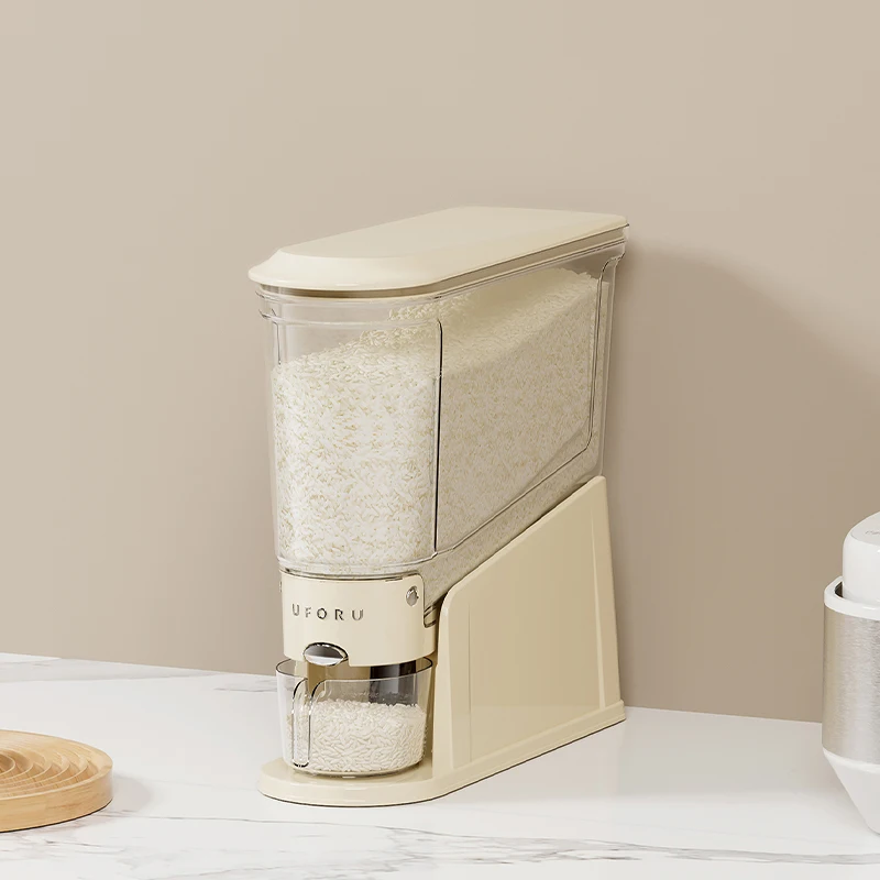UFORU Press type rice drum household insect-proof moisture-proof sealed   food grade organize rice box 3