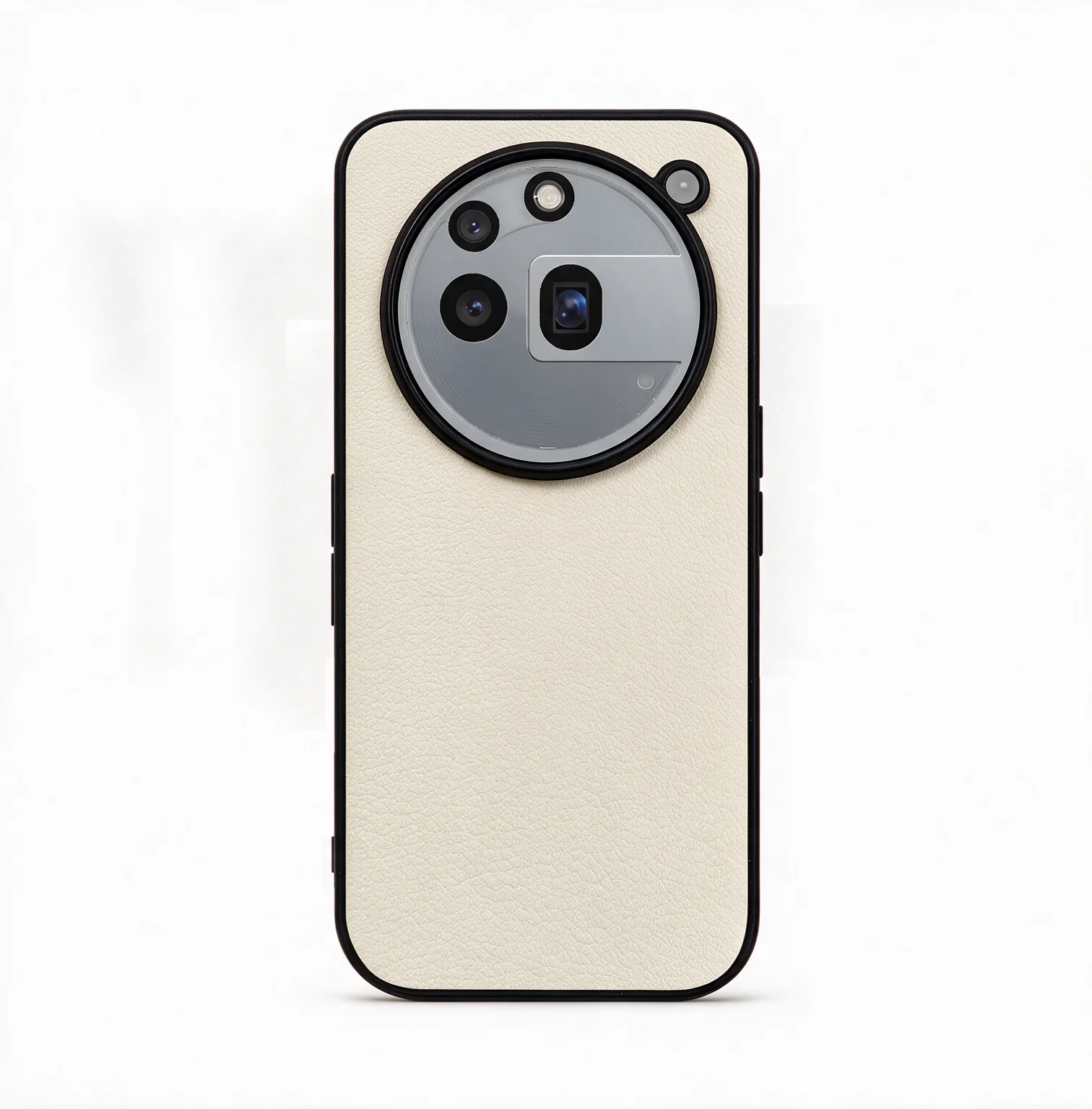 Luxury Genuine Leather Shockproof Phone Case - Solid Color Design