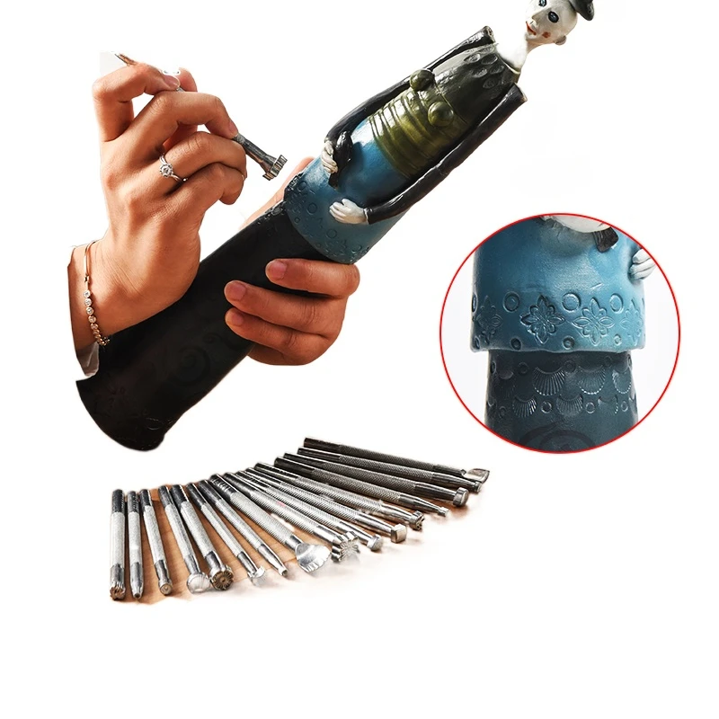 

Ceramic tools Alloy printing tools set texture seal Diy creative hand tools 20 sets polymer clay tool Ceramic printing tool