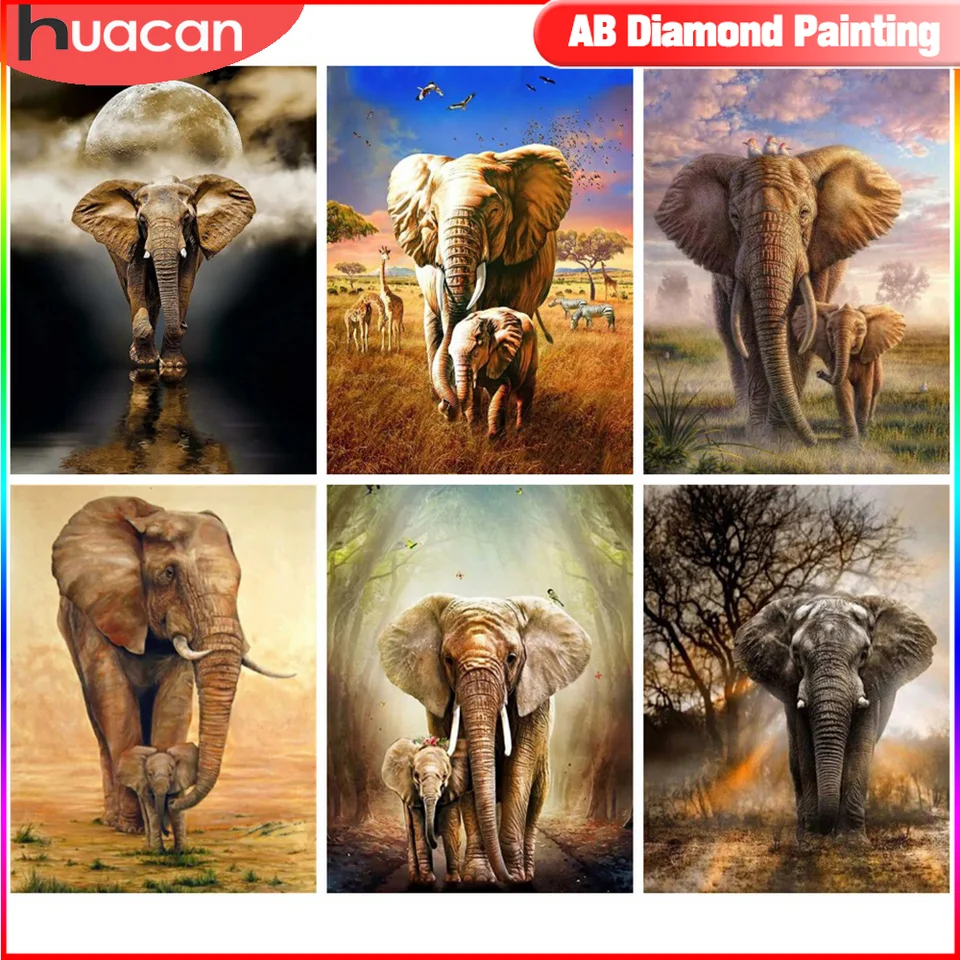 MXJSUA Wandelende olifant DIY Diamond Painting Kits voor Volwassenen