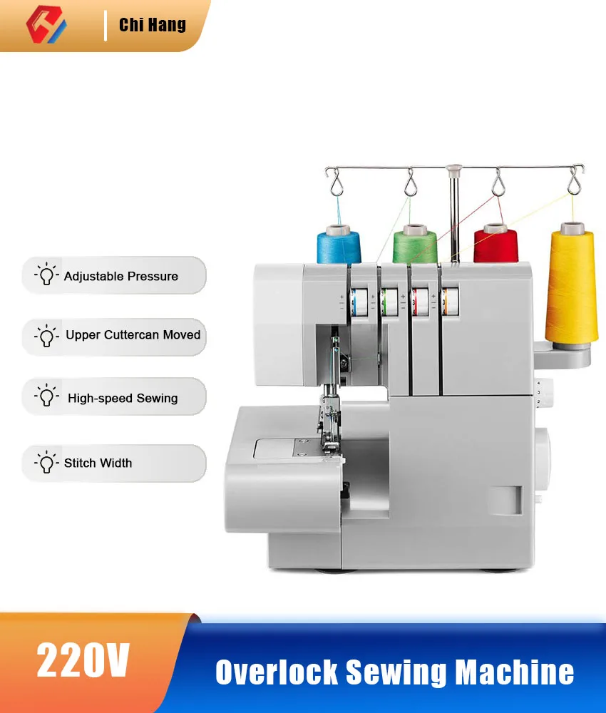 

2/3/4 Thread Overlock Sewing Machine 220V With Close Overlock Sewing Machine Household Overlock Sewing Machine