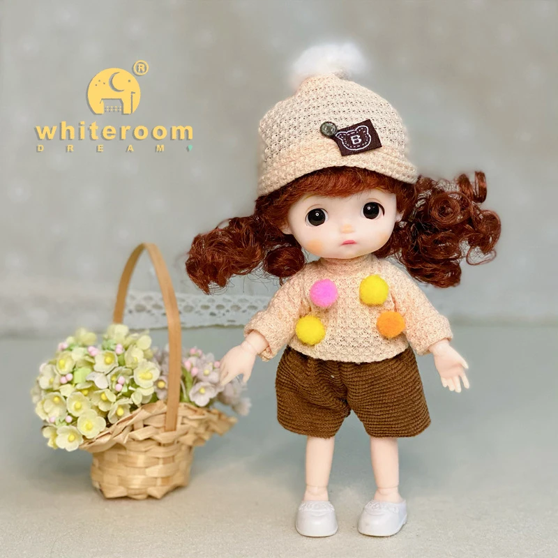 New BjD 16CM Doll For Gitls 13 Movable Joints Cute Face and Blue Eyes with Clothes Shoes Mini Dolls Girl Gift for Girls Diy Toys 5