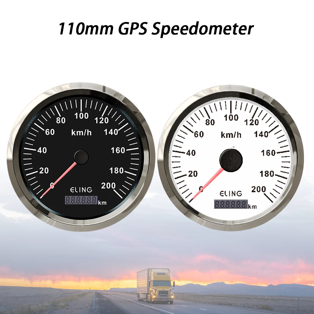 ELING New Waterproof 110mm Diameter GPS Speedometer Odometer 0 200kmh 9