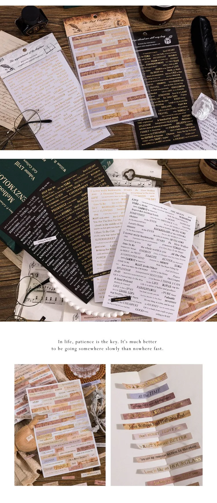 4 Sheets Quote Stickers Packaging for Journals, Scrapbook Stickers with Inspirational W... - SKU QSP02151 - UGI Packaging