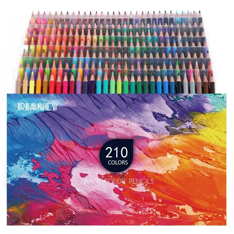 210Pcs Colored Pencil Set water-solubility High Quality PVC Box Pack School Students Painting Color Lead Art Supply 6 pack labels a5 index classified lables 6 holes filler project sorter pages colored tab dividers