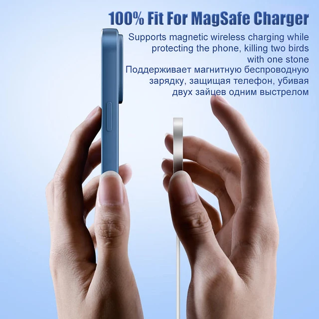 MagSafe-Hülle für iPhone 14, 13, 12, 11 Pro Max, Mini, X, XR, XS, 8 Plus, SE 2 – Flüssige Silikon Kabellose Lade-Abdeckung