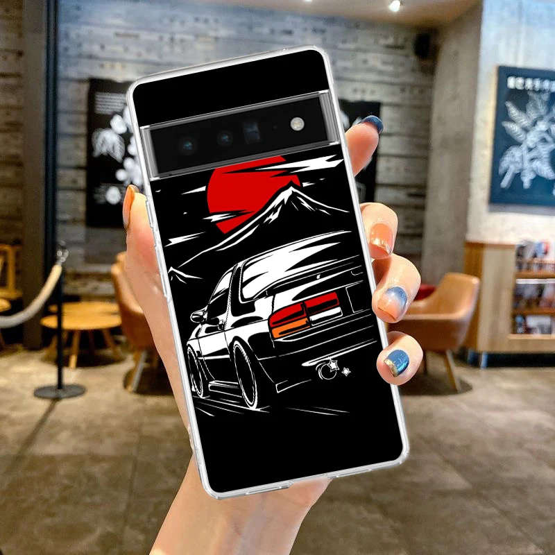 Clear Phone Case with Japan JDM Sports Car Design - Soft TPU Cover