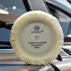AUTOBRIGHT 7inch 9inch Compounding Wool Pad Buffing Polishing Car body With 16MM 14MM Pad Adapter High End Real Wool Cut Disc 4