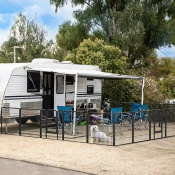 Heavy Duty Dog Playpen - Foldable Metal Pet Playpen Dog Exercise Pen Barrier Kennel with Door 2