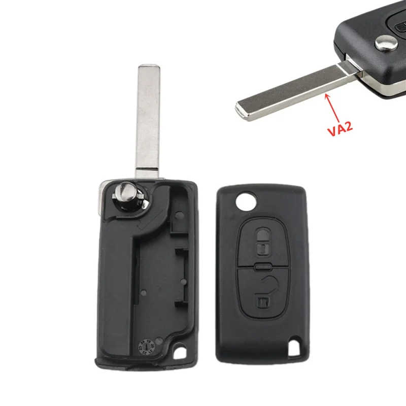 Remote Car Key Case Shell for Peugeot e-Expert Partner Citroen Berlingo Fiat Scudo 2 Buttons Housing Fob Replacement key case,car key shell,key cover,folding car key shell,fob cover,key fob replacement