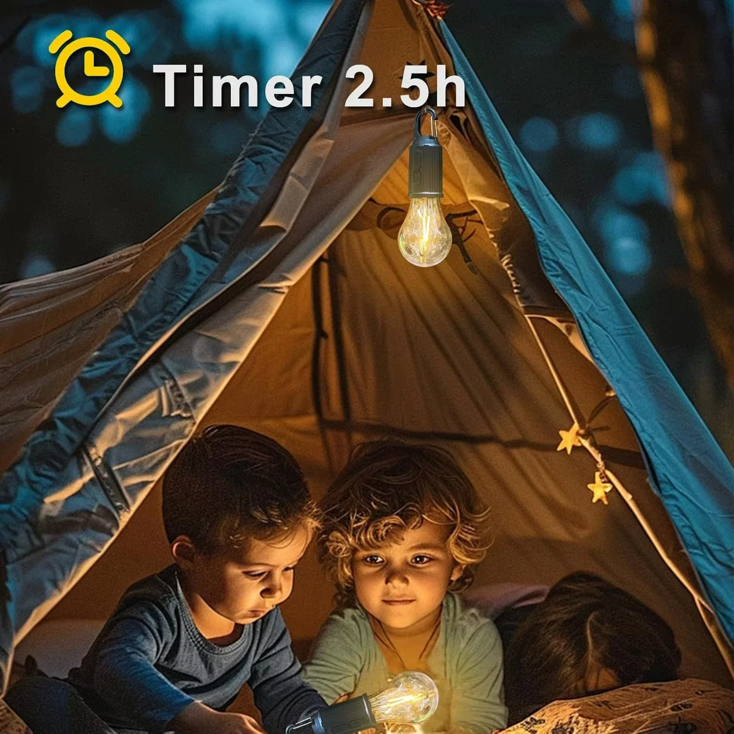 Portable Outdoor LED Camping Light with 3 Modes Super Emergency USB Rechargeable with Hook for Tent Fishing Nightlights