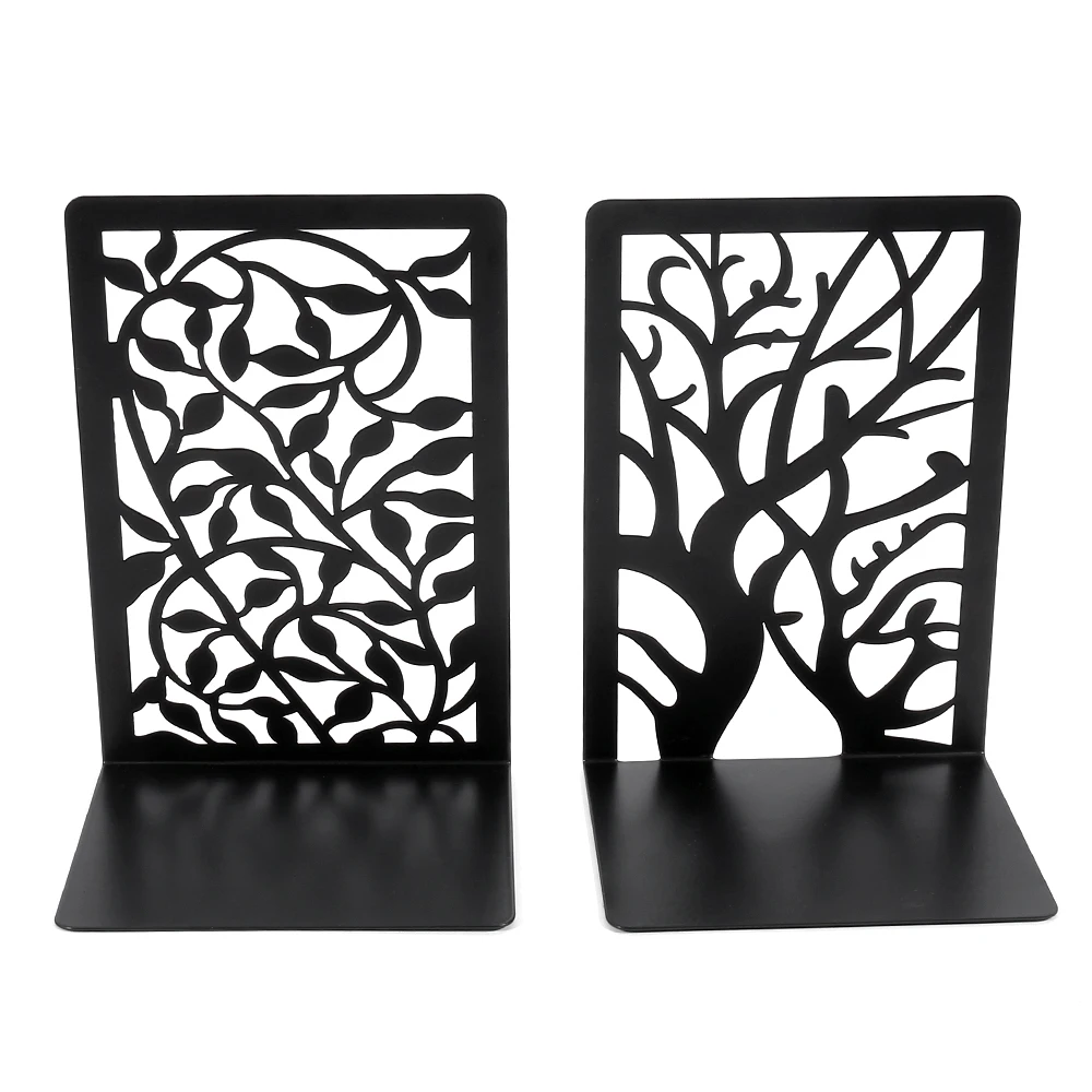 Hollow-out Metal Bookends Hourglass Design for Home Office Decorative Book Stoppers Book Holders book holder