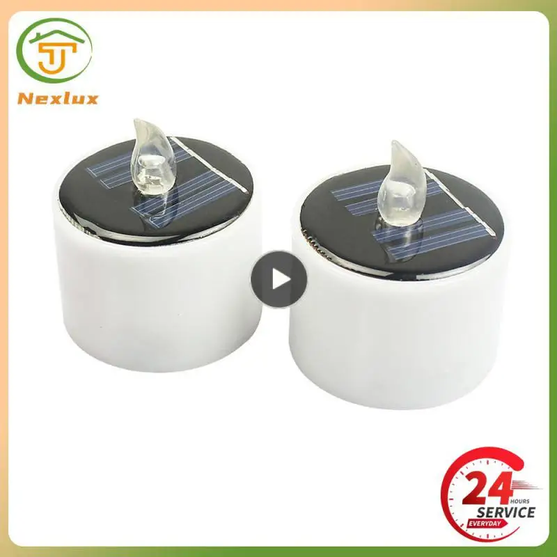 

Solar Powered Led Tea Light Flameless Rechargeable Tea Lamps Waterproof Fake Candle Led Light Solar Candles Light
