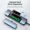 8 in 1 USB-C Hub&M.2 SSD Enclosure Support NVME&SATA ,With 4K HD,PD 100W,USB 3.0, RJ45 1000M,SD/TF Reader for Laptops Mac HP 3