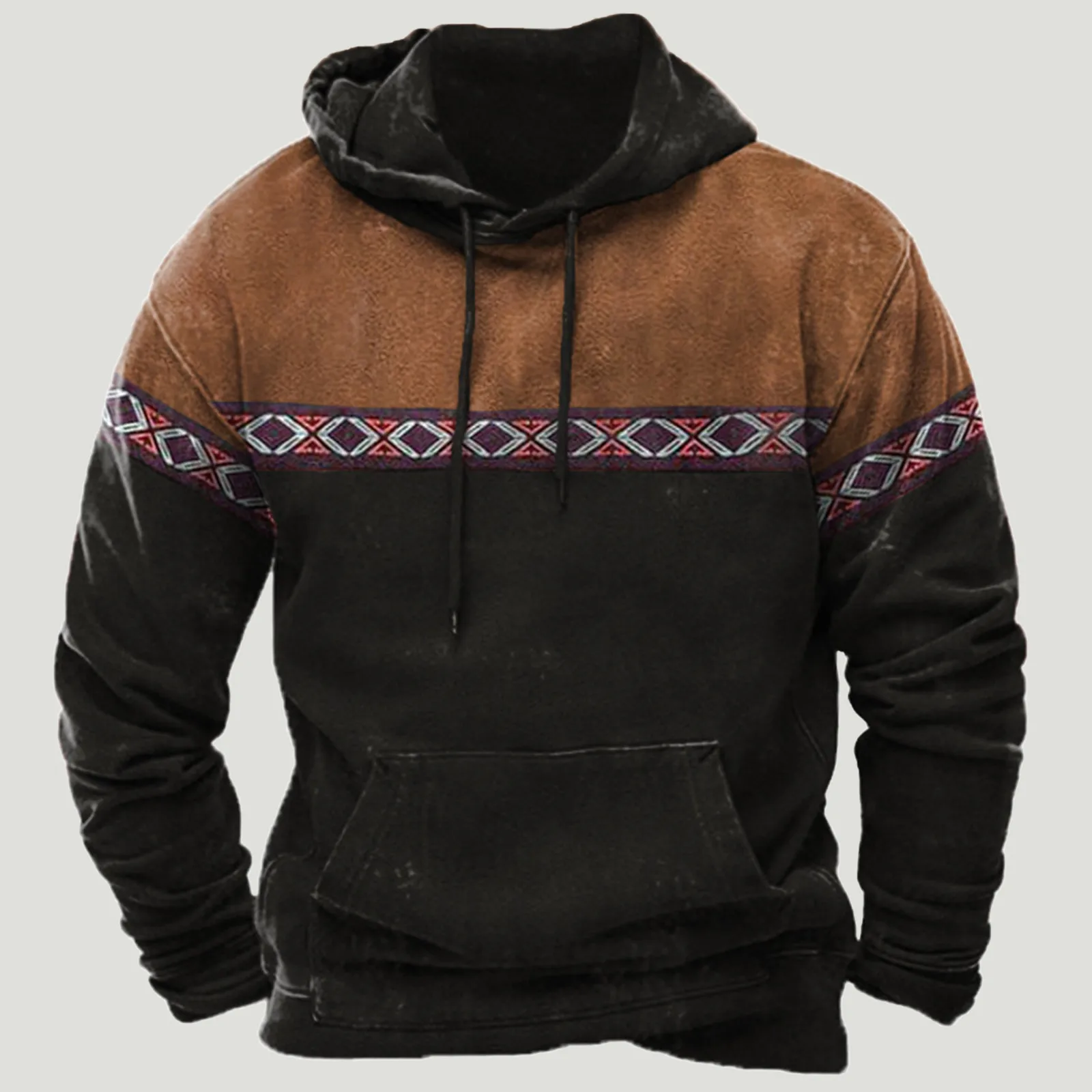 Mexico Aztec Geometric Tattoo 3d Print Hoodie Men Sweatshirt Tribe Folk Ethnic Streetwear Pullover Casual Colorblok Tracksuit