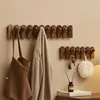 Wooden Hooks Hanger Wall Mounted Coat Hooks Key Holder Hat Scarf Handbag Hook Hanger Towel Rack Customize Coat Hook  Organizers 3