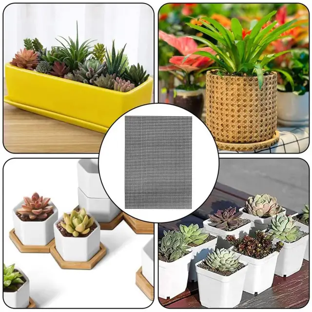 5Db Hasznos Hálófurat Képernyő Üvegszál Nettó Szőnyeg Újrafelhasználható Tartó 20X30 Cm -Es Virág Edény Alsó Lyuk Leeresztő Hálópad - Image 4